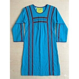 Vintage Josefa Dress Womens Large Mexican Kaftan Striped Maxi Boho 70s